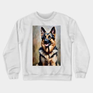 German Shepherd Dog Oil Painting Crewneck Sweatshirt